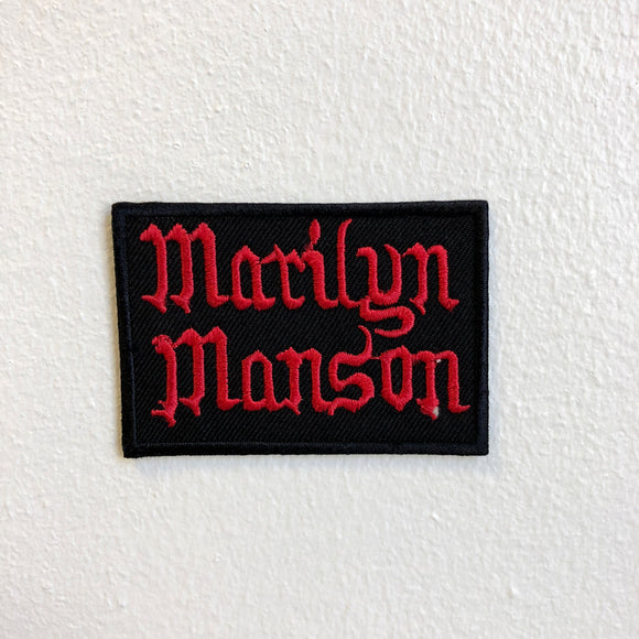 Marilyn Manson Music Logo red Iron Sew on Embroidered Patch - Fun Patches