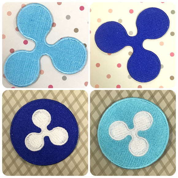 Ripple Cryptocurrency new logo collection Iron on sew on Embroidered Patch - Fun Patches
