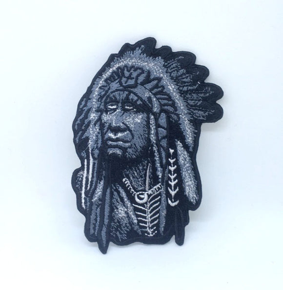Chief Native American Indian Iron on Sew on Embroidered Patch - Fun Patches