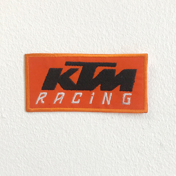 KTM Motorsports Biker logo iron on Sew on Embroidered Patch - Orange - Fun Patches