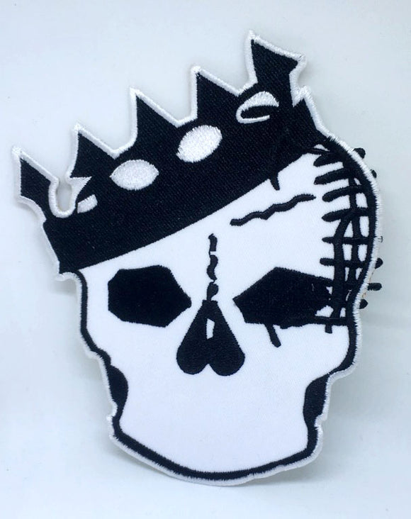 Voodoo Rhythm logo King skeleton Iron Sew on Embroidered Patch