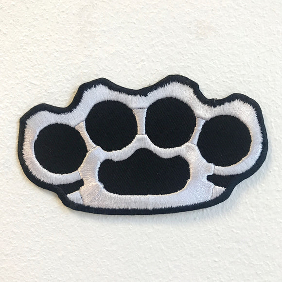 Knuckle Punch Fight Badge Iron on Sew on Embroidered Patch - Fun Patches