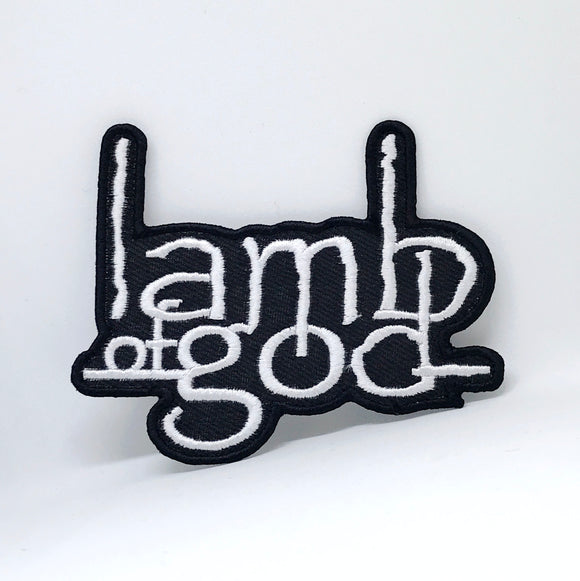 LAMB OF GOD White On Black Iron Sew On Embroidered Patch - Fun Patches