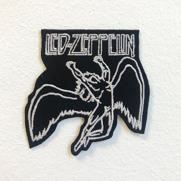 Led Zeppelin Flying Man Logo Music Band Iron on Sew on Embroidered Patch - Fun Patches