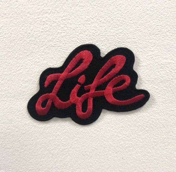 Life Art Red Badge Clothes Iron on Sew on Embroidered Patch appliqué