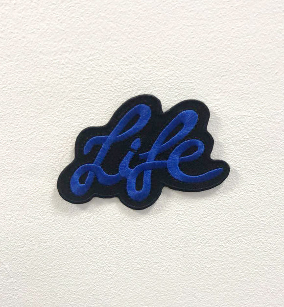 Life Art Blue Badge Clothes Iron on Sew on Embroidered Patch appliqué