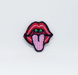 The Lips and long tongue iron/sew on Embroidered cute Patch - Fun Patches