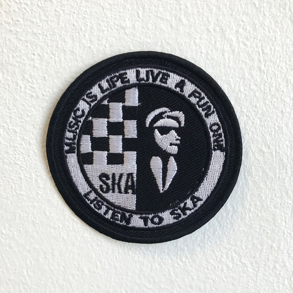 Music Is Life Live a Fun One SKA music Iron Sew on Embroidered Patch - Fun Patches