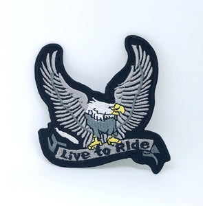 Live to Ride Biker life iron on Sew on Embroidered Patch - Fun Patches