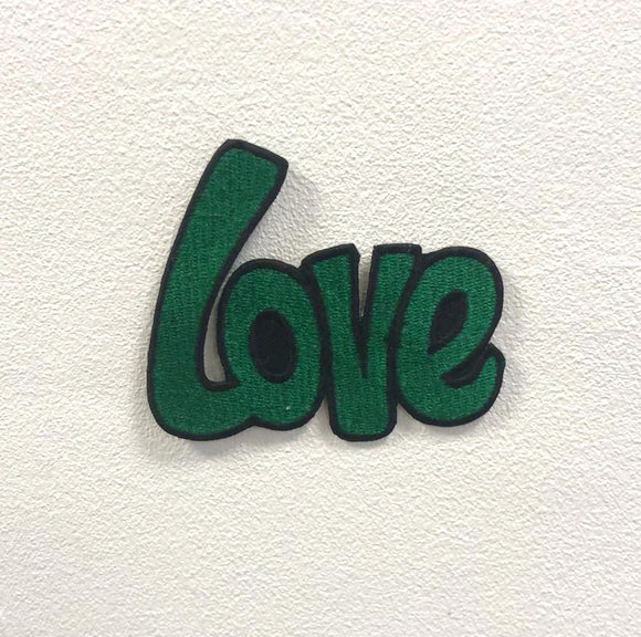 Love Green Art Badge Iron on Sew on Embroidered Patch appliqué