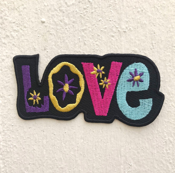 Beautiful Love Characters with flower Iron on Sew on Embroidered Patch - Fun Patches