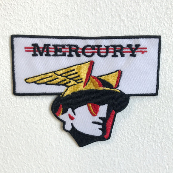 Mercury Hot Rod Drag Racing logo Iron Sew on Embroidered Patch - Fun Patches