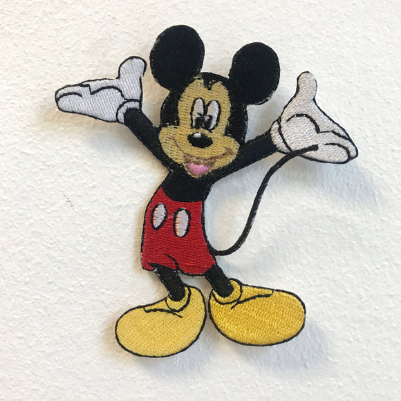 Happy Mickey Mouse Cartoon Iron on Sew on Embroidered Patch - Fun Patches