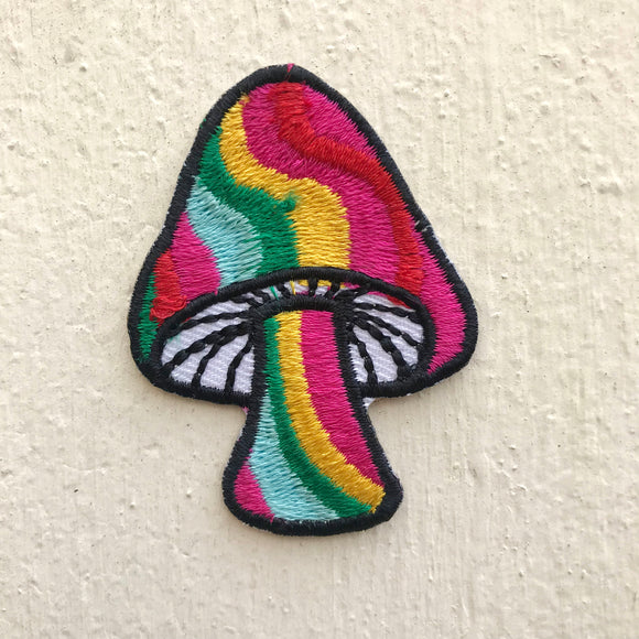 Cute Colourful Magic Mushroom Iron on Sew on Embroidered Patch - Fun Patches