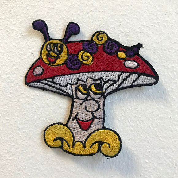 Cute Magic Mushroom Applique Iron on Sew on Embroidered Patch - Fun Patches