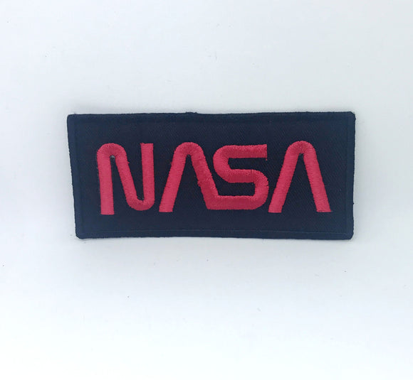 NASA Space Agency Iron On Sew on Embroidered Patch - Red - Fun Patches