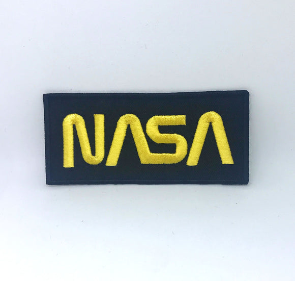 NASA Space Agency Iron On Sew on Embroidered Patch - Yellow - Fun Patches