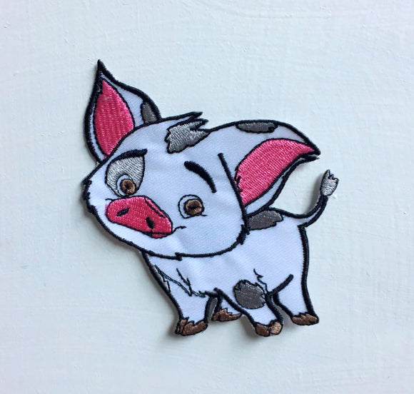 Moana pua pig cute animal Art Badge Iron or sew on Embroidered Patch - Fun Patches