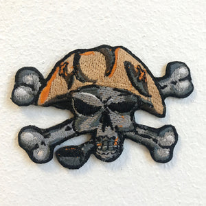 Pirate Skull Cross Bone Patch Iron on Sew on Embroidered Patch - Fun Patches
