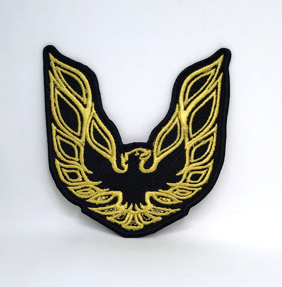 PONTIAC FIREBIRD TRANS AUTOMOBILES CAR RACING Iron Sew on Embroidered Patch - YELLOW ON BLACK - Fun Patches