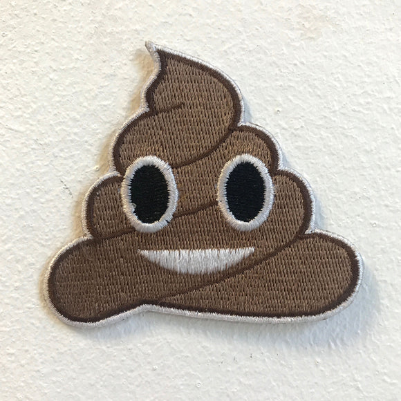 Poop Emoji Patch Iron on Sew on Embroidered Patch - Fun Patches