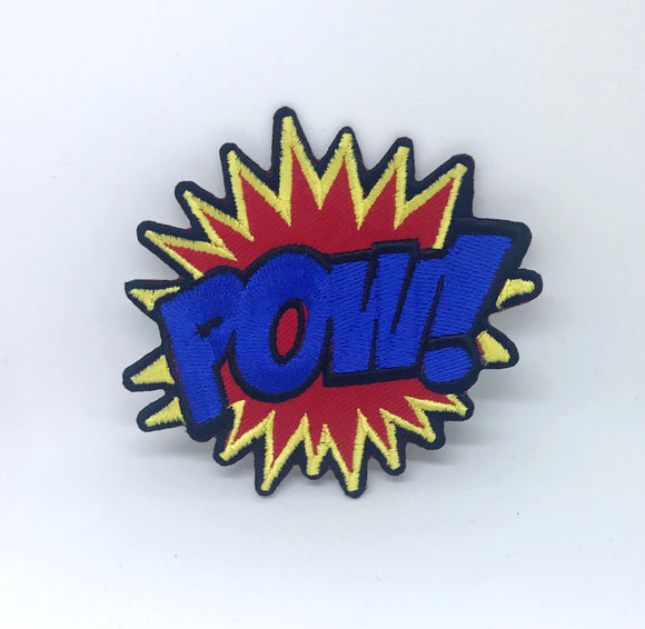 POW Batman Superman Spiderman Iron on Sew On Embroidered Patch - Fun Patches
