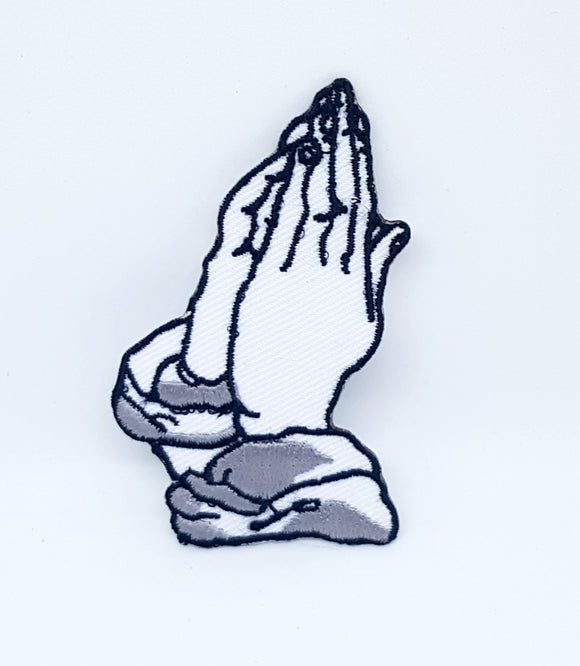Praying Hands biker vest jacket iron sew on Embroidered patch - Fun Patches