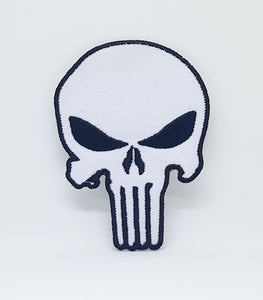 Marvel Avengers and DC Comics Iron or Sew on Embroidered Patches - The Punisher White - Fun Patches