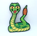 Animal dogs cats snakes honey bee bear spider lamb Iron/Sew on Patches - Cartoon Rattle Snake - Fun Patches