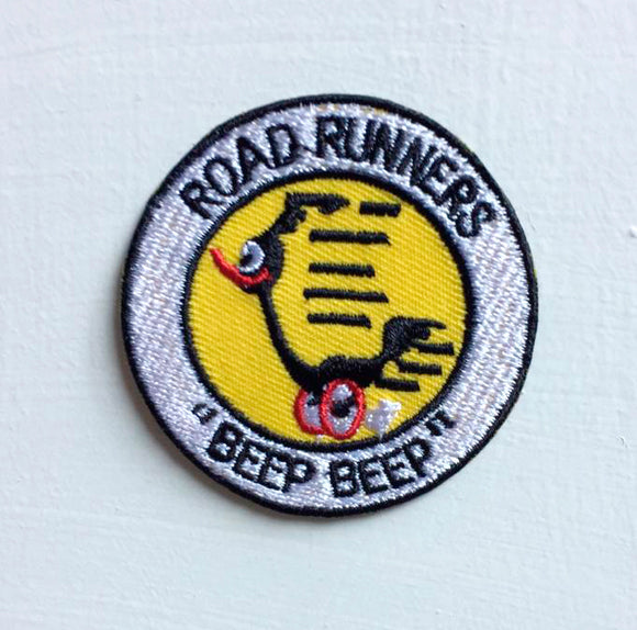Road Runners animated cartoon Art Badge Iron or sew on Embroidered Patch - Fun Patches