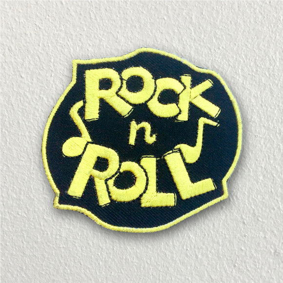 Rock N Roll Music Rockabilly Iron on Sew on Embroidered Patch - Fun Patches