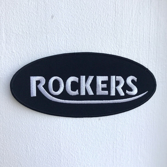 Rockers Riders Bikers badge Large Iron Sew On Embroidered Patch - Fun Patches