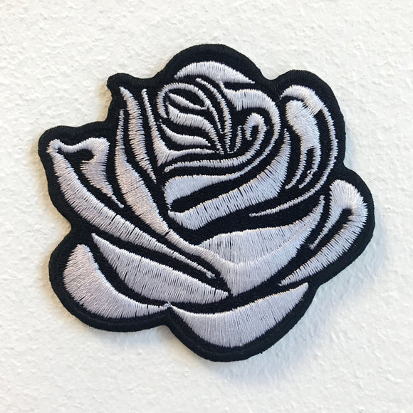 Lovely White Rose Lady Clothing Jacket Shirt Iron on Sew on Embroidered Patch - Fun Patches