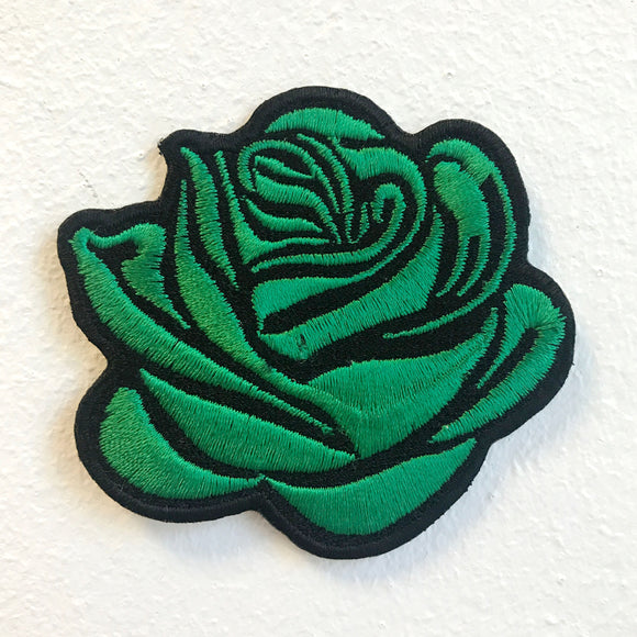 Lovely Green Rose Lady Clothing Jacket Shirt Iron on Sew on Embroidered Patch - Fun Patches