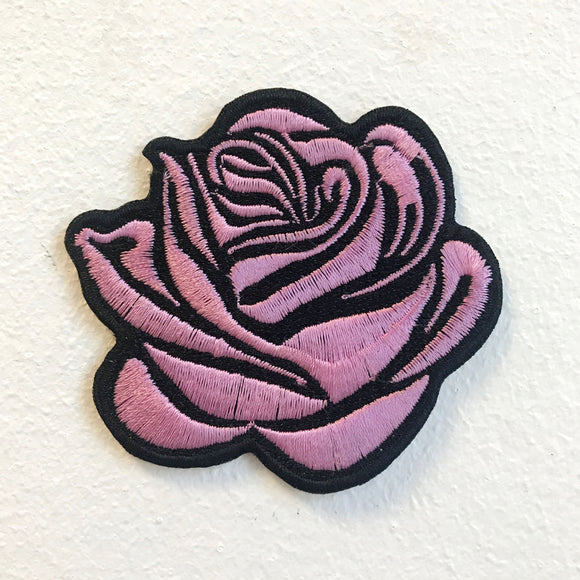 Lovely Pink Rose Lady Clothing Jacket Shirt Iron on Sew on Embroidered Patch - Fun Patches