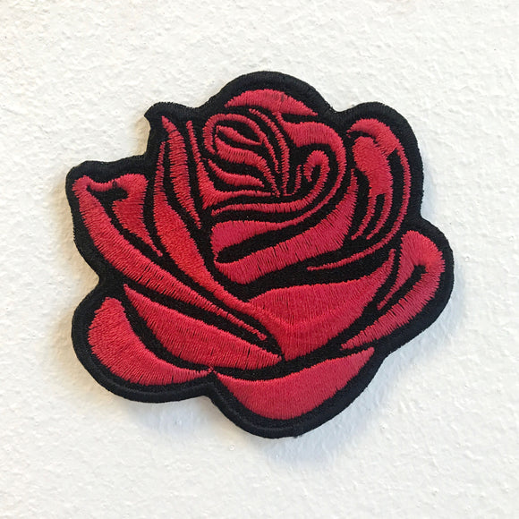 Lovely Red Rose Lady Clothing Jacket Shirt Iron on Sew on Embroidered Patch - Fun Patches