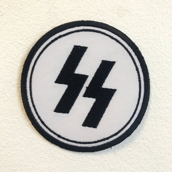 SS Nazi Army Badge Iron on Sew on Embroidered Patch - Fun Patches