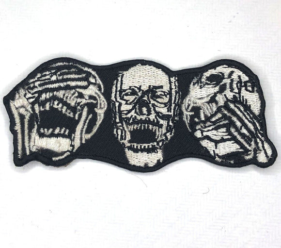 Scary Faces Badge Clothing Jacket Shirt Iron on Sew on Embroidered Patch