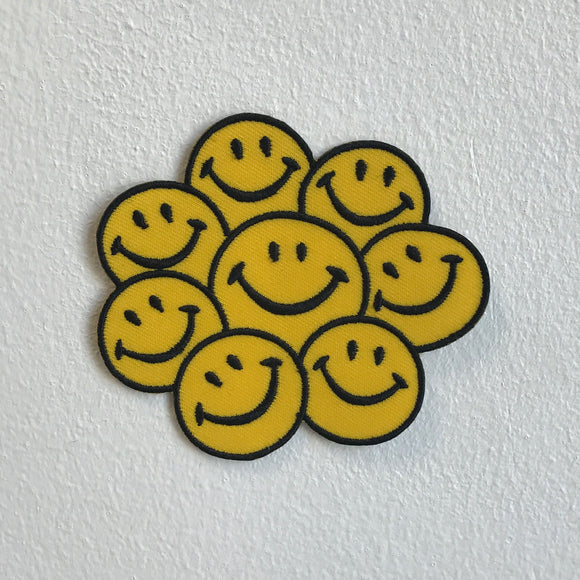 Happy Face Smiley Rainbow Emoji Iron Sew on Embroidered Patch - Fun Patches
