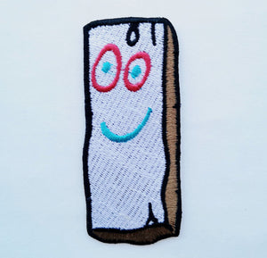 Smiley paper bag clothing jacket shirt badge Iron on Sew on Embroidered Patch
