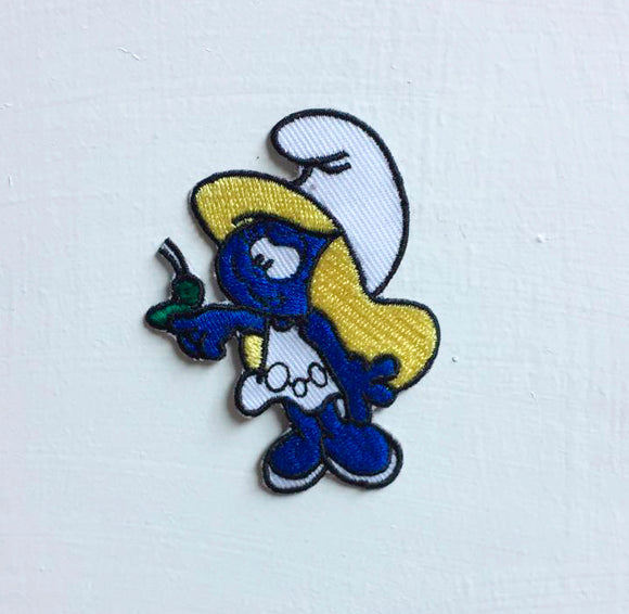 Smurfs Blue cute animated cartoon Art Badge Iron or sew on Embroidered Patch - Fun Patches