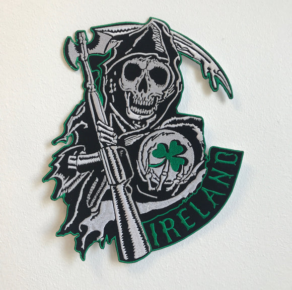 Sons of Anarchy Ireland Large Biker Jacket Back Sew On Embroidered Patch - Fun Patches