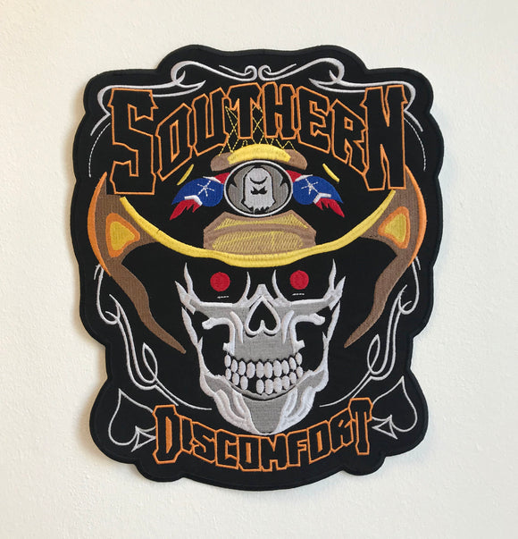 Southern Discomfort Large Biker Jacket Back Sew On Embroidered Patch - Fun Patches