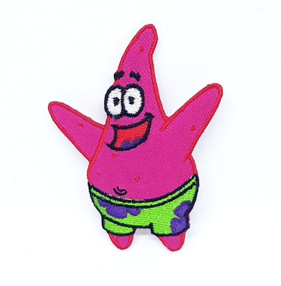 Cartoon Characters Mickey Cars Frozen Iron/Sew on Embroidered Patch - Patrick Star - Fun Patches
