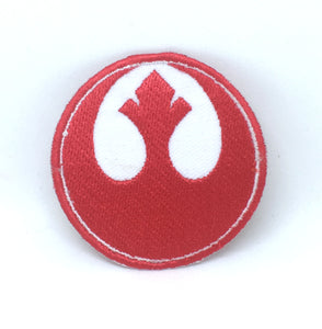 STAR WARS Movies Iron or Sew on Embroidered Patches - Rebel Alliance Red with White Background - Fun Patches