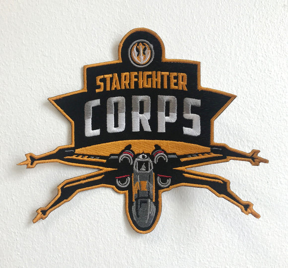 Starfighter Corps Large Biker Jacket Back Iron/Sew On Embroidered Patch - Fun Patches
