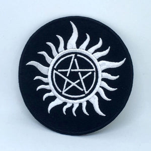 Anti Possession Symbol Iron on Sew on Embroidered Patch - Fun Patches