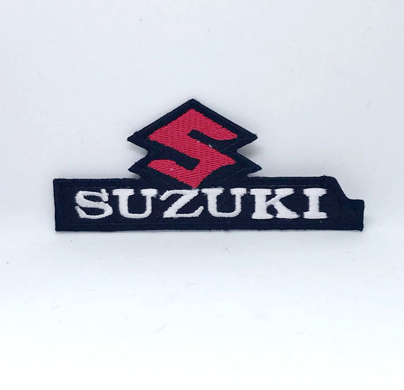 Suzuki Logo Sports Car Racing Black Iron on Embroidered Patch - Fun Patches