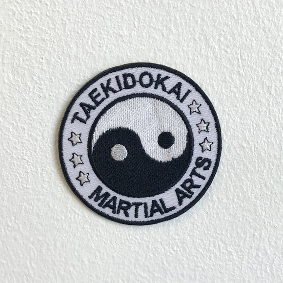 Taekidokai Martial Arts yin yang symbol Iron Sew on Embroidered Patch - Fun Patches