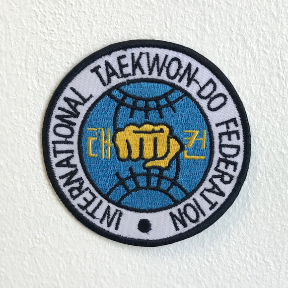 International Taekwon-do Federation Badge Iron Sew on Embroidered Patch - Fun Patches